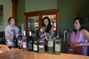 Les Desmoiselles de Macari: Alexandra Macari, Gabrielle Macari, and winemaker Kelly Urbanik Koch.